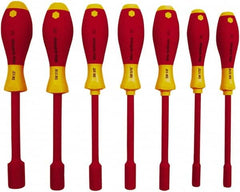 Wiha - 7 Piece 5 to 13mm Insulated Nutdriver Set - Cushion Grip Handle - Caliber Tooling