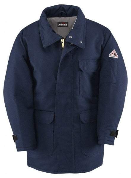 VF Imagewear - Size L Arc Flash & Flame Resistant/Retardant Jacket - Navy, Cotton & Nylon, Zipper Closure, 54" Chest - Caliber Tooling