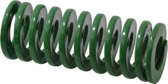 Dayton Lamina - 1" Hole Diam, 1/2" Rod Diam, 2-1/2" Free Length, Green Die Spring - 20.4 Lb Max Deflection, 1.01" Max Deflection, Light Duty, Chromium Vanadium Steel - Caliber Tooling