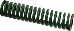 Dayton Lamina - 1" Hole Diam, 1/2" Rod Diam, 4" Free Length, Green Die Spring - 12.1 Lb Max Deflection, 1.61" Max Deflection, Light Duty, Chromium Vanadium Steel - Caliber Tooling