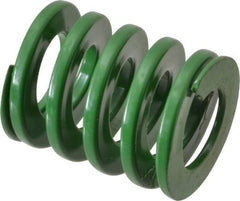 Dayton Lamina - 1-1/4" Hole Diam, 5/8" Rod Diam, 1-1/2" Free Length, Green Die Spring - 57.9 Lb Max Deflection, 0.6" Max Deflection, Light Duty, Chromium Vanadium Steel - Caliber Tooling