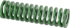 Dayton Lamina - 1-1/2" Hole Diam, 3/4" Rod Diam, 5" Free Length, Green Die Spring - 21.6 Lb Max Deflection, 2" Max Deflection, Light Duty, Chromium Vanadium Steel - Caliber Tooling