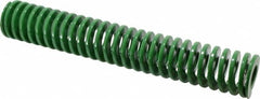 Dayton Lamina - 2" Hole Diam, 1" Rod Diam, 12" Free Length, Green Die Spring - 15.5 Lb Max Deflection, 4.8" Max Deflection, Light Duty, Chromium Vanadium Steel - Caliber Tooling