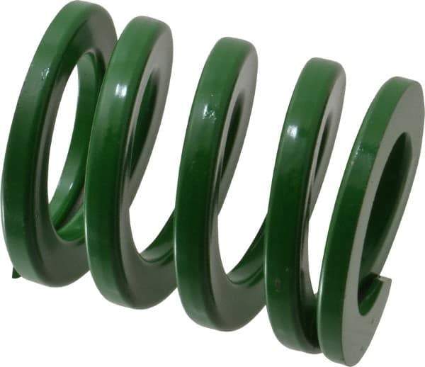 Dayton Lamina - 2-1/2" Hole Diam, 1-1/2" Rod Diam, 3" Free Length, Green Die Spring - 110 Lb Max Deflection, 1.2" Max Deflection, Light Duty, Chromium Vanadium Steel - Caliber Tooling