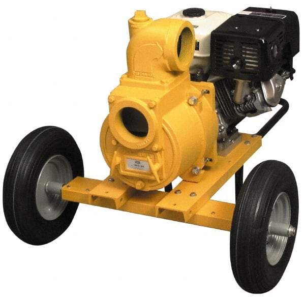 American Machine & Tool - 13.0 HP, 3,600 RPM, 4 Port Size, 2 Solids Handling, Honda OHV, Self Priming Engine Pump - Aluminum, 6.9 Quart Tank Size, Buna-N and Silicon Carbide Shaft Seal, Stainless Steel Shaft Sleeve - Caliber Tooling