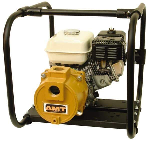 American Machine & Tool - 5.5 HP, 3,600 RPM, 1-1/2 Port Size, Honda, Self Priming Engine Pump - Cast Iron, 3 Quart Tank Size, Buna-N Shaft Seal, Stainless Steel Shaft Sleeve - Caliber Tooling