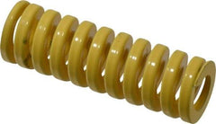 Dayton Lamina - 1" Hole Diam, 1/2" Rod Diam, 3" Free Length, Yellow Die Spring - 71.4 Lb Max Deflection, 0.75" Max Deflection, Extra Heavy Duty, Chromium Vanadium Steel - Caliber Tooling