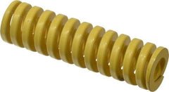 Dayton Lamina - 1" Hole Diam, 1/2" Rod Diam, 3-1/2" Free Length, Yellow Die Spring - 60.2 Lb Max Deflection, 0.88" Max Deflection, Extra Heavy Duty, Chromium Vanadium Steel - Caliber Tooling