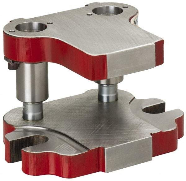 Anchor Danly - 5" Guide Post Length, 1-3/8" Die Holder Thickness, 7" Radius, Back Post Steel Die Set - 8-3/4" Overall Width x 6-5/16" Overall Depth - Caliber Tooling