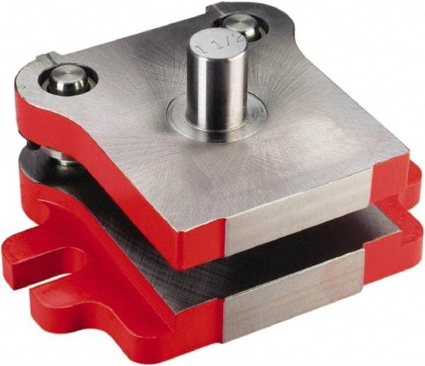 Anchor Danly - 5" Guide Post Length, 1-1/2" Die Holder Thickness, 7" Radius, Back Post Steel Die Set - 8-3/4" Overall Width x 7-5/16" Overall Depth - Caliber Tooling