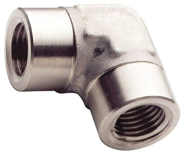 Made in USA - 1" Grade 316 Stainless Steel Pipe 90° Female Elbow - FNPT End Connections, 1,750 psi - Caliber Tooling