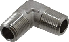 Made in USA - 1" Grade 316 Stainless Steel Pipe 90° Male Elbow - MNPT End Connections, 3,000 psi - Caliber Tooling