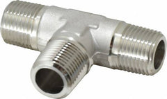 Made in USA - 1" Grade 316 Stainless Steel Pipe Tee - MNPT End Connections, 1,750 psi - Caliber Tooling