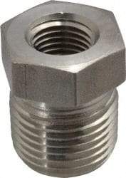 Made in USA - 1-1/4 x 3/8" Grade 316 Stainless Steel Pipe Hex Bushing - MNPT x FNPT End Connections, 3,000 psi - Caliber Tooling