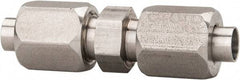 Made in USA - 1-1/4" Tube OD, 37° Stainless Steel Flared Tube Union - 1-5/8-12 UNF, Flare x Flare Ends - Caliber Tooling