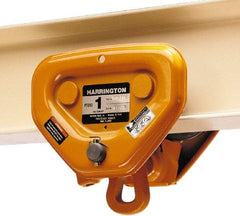 Harrington Hoist - 2 Ton Capacity Plain Trolley - 2-9/32" to 4" Flange Width, 21.703" Min Radius - Caliber Tooling