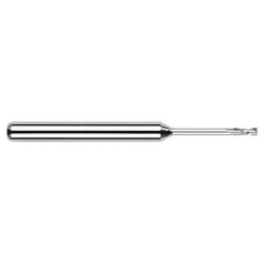 Miniature End Mills - Long Reach, Standard Flute - 0.0400″ Cutter Diameter × 0.1200″ Length of Cut × 0.4800″ Reach Carbide Square End Mill, 2 Flutes - Exact Industrial Supply