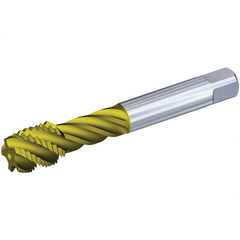 Kennametal - M30x3.50 Metric 5 Flute 6HX Modified Bottoming Spiral Flute Tap - Powdered Metal, TiCN/TiN Finish, 180mm OAL, Right Hand Flute, Right Hand Thread, Series T631 - Caliber Tooling