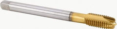 Kennametal - M16x2.00 Metric Coarse, 4 Flute, TiN Finish, Powdered Metal Spiral Point Tap - Plug Chamfer, Right Hand Thread, 110mm OAL, 27mm Thread Length, 12mm Shank Diam, 6HX Class of Fit, Series T600 - Exact Industrial Supply