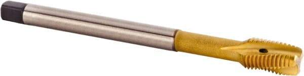 Kennametal - M12x1.25 Metric Fine 3 Flute 6HX Plug Spiral Flute Tap - Powdered Metal, TiCN/TiN Finish, 100mm OAL, Left Hand Flute, Right Hand Thread, Series T621 - Exact Industrial Supply