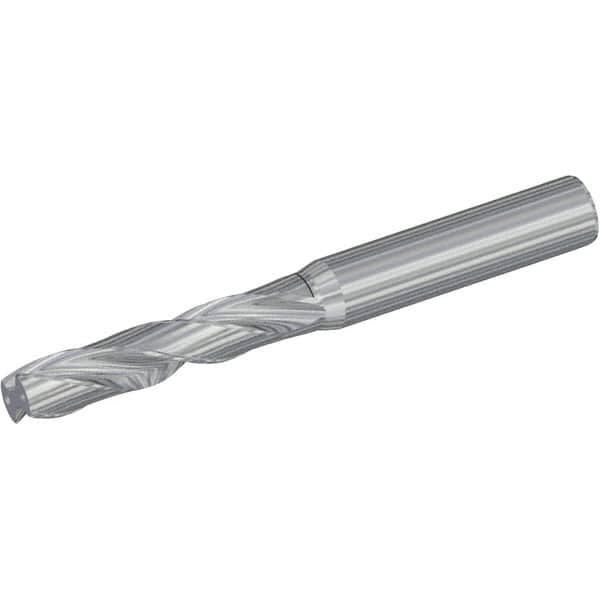 Kennametal - 21mm 180° Spiral Flute Solid Carbide Screw Machine Drill Bit - Bright Finish, Right Hand Cut, 86mm Flute Length, 141mm OAL, Flat-Bottom Point, Straight Shank, Through Coolant - Caliber Tooling