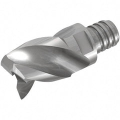 Iscar - MM EA Grade IC08 Carbide T-Slot Milling Tip Insert - Uncoated, 3 Flutes, 24.99mm Cutting Diam, 19mm Depth of Cut, 37.01mm Extension, 0.02" Cnr Rad, 40° Helix - Caliber Tooling