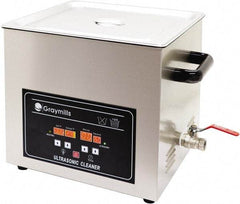 Graymills - Bench Top Water-Based Ultrasonic Cleaner - 0.8 Gal Max Operating Capacity, 304 Stainless Steel Tank, 234.95mm High x 10-1/2" Long x 6-1/2" Wide, 120 Input Volts - Caliber Tooling