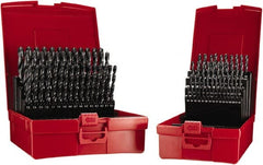 DORMER - 1 to 10mm, 118° Point, Oxide Finish, High Speed Steel Jobber Length Drill Bit Set - Caliber Tooling