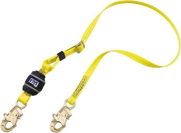 DBI/SALA - 6' Long, 310 Lb Capacity, 1 Leg Locking Snap Hook Harness Shock Absorbing Lanyard - 1" Diam, Polyester Webbing, Locking Snap Hook Anchorage Connection - Caliber Tooling