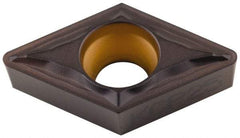 Kennametal - DCMT32.52 FP Grade KCP25 Carbide Turning Insert - TiCN/Al2O3 Finish, 55° Diamond, 3/8" Inscr Circle, 5/32" Thick, 1/32" Corner Radius - Caliber Tooling