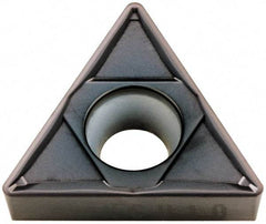 Kennametal - TCMT432 FP Grade KCU10 Carbide Turning Insert - TiAlN Finish, 60° Triangle, 1/2" Inscr Circle, 3/16" Thick, 1/32" Corner Radius - Caliber Tooling