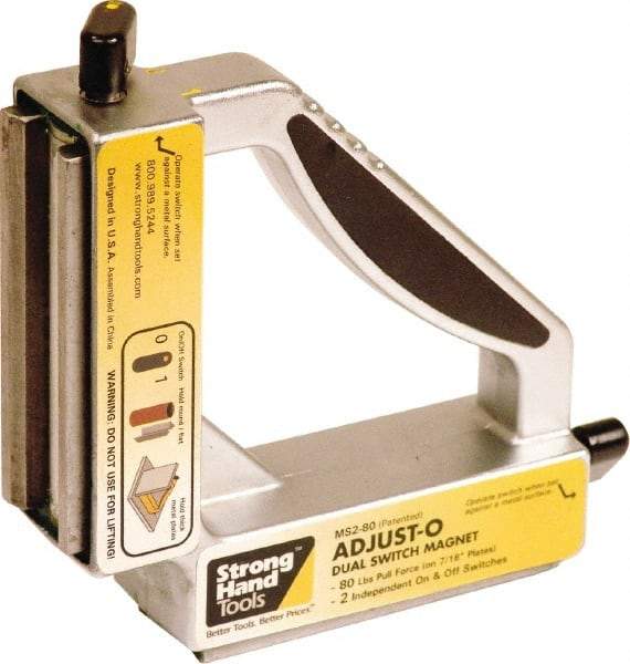 Strong Hand Tools - 6" Wide x 1-1/2" Deep x 6" High Magnetic Welding & Fabrication Square - 80 Lb Average Pull Force - Caliber Tooling