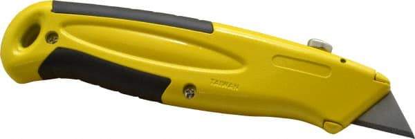 PHC - Retractable Utility Knife - 2-1/4" Blade, Yellow Zinc Handle, 5 Blades Included - Caliber Tooling