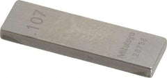 Mitutoyo - 0.107" Rectangular Steel Gage Block - Accuracy Grade 0, Includes Certificate of Inspection - Caliber Tooling