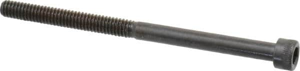 Made in USA - #8-32 UNC Hex Socket Drive, Socket Cap Screw - Alloy Steel, Black Oxide Finish, Partially Threaded, 2-1/2" Length Under Head - Caliber Tooling