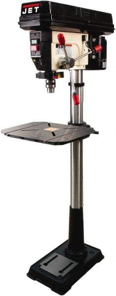 Jet - 16-1/2" Swing, Variable Speed Pulley Drill Press - Variable Speed, 3/4 hp, Single Phase - Caliber Tooling