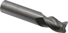 Accupro - 9/16" Diam 3 Flute Solid Carbide 0.025" Corner Radius End Mill - Caliber Tooling