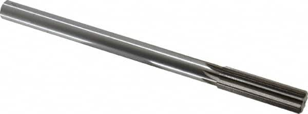 Interstate - 0.635" High Speed Steel Chucking Reamer - Straight Flute, 9/16" Straight Shank, 2-1/4" Flute Length, 9" OAL - Caliber Tooling