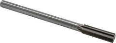 Interstate - 0.697" High Speed Steel Chucking Reamer - Straight Flute, 9/16" Straight Shank, 2-1/4" Flute Length, 9" OAL - Caliber Tooling