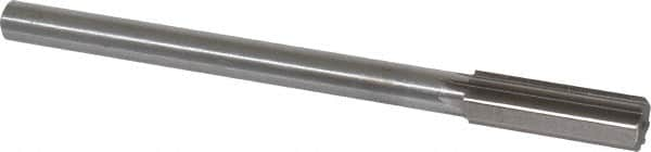 Interstate - 0.709" High Speed Steel Chucking Reamer - Straight Flute, 9/16" Straight Shank, 2-1/4" Flute Length, 9" OAL - Caliber Tooling