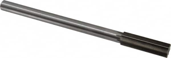 Interstate - 0.728" High Speed Steel Chucking Reamer - Straight Flute, 5/8" Straight Shank, 2-1/2" Flute Length, 9-1/2" OAL - Caliber Tooling