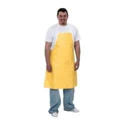 Dupont - 28" Wide x 36" Long x 10 mil Thick Bib Apron - Tyvek QC, Yellow, Resists Liquid Splashes - Caliber Tooling