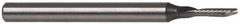 Accupro - 1/4" Cutting Diam x 1-1/4" Length of Cut, 1 Flute, Downcut Spiral Router Bit - Uncoated, Right Hand Cut, Solid Carbide, 3" OAL x 1/4" Shank Diam, Single Edge, 21° Helix Angle - Caliber Tooling