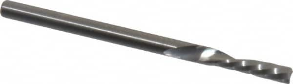 Onsrud - 1/8" Cutting Diam x 1/2" Length of Cut, 1 Flute, Downcut Spiral Router Bit - Uncoated, Right Hand Cut, Solid Carbide, 2" OAL x 1/8" Shank Diam, Single Edge, 21° Helix Angle - Caliber Tooling