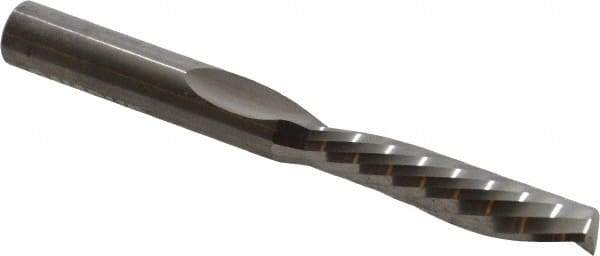 Onsrud - 3/8" Cutting Diam x 1-5/8" Length of Cut, 1 Flute, Downcut Spiral Router Bit - Uncoated, Right Hand Cut, Solid Carbide, 3-1/2" OAL x 3/8" Shank Diam, Single Edge - Caliber Tooling