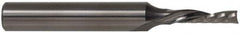 Onsrud - 3/8" Cutting Diam x 1-1/8" Length of Cut, 1 Flute, Downcut Spiral Router Bit - Uncoated, Right Hand Cut, Solid Carbide, 3" OAL x 3/8" Shank Diam, Single Edge, 21° Helix Angle - Caliber Tooling