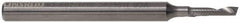 Accupro - 1/8" Cutting Diam x 1/4" Length of Cut, 1 Flute, Upcut Spiral Router Bit - Uncoated, Right Hand Cut, Solid Carbide, 1-1/2" OAL x 1/8" Shank Diam, Single Edge, 22° Helix Angle - Caliber Tooling