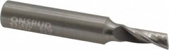 Onsrud - 5/16" Cutting Diam x 3/4" Length of Cut, 1 Flute, Upcut Spiral Router Bit - Uncoated, Right Hand Cut, Solid Carbide, 3" OAL x 1/2" Shank Diam, Single Edge, 22° Helix Angle - Caliber Tooling