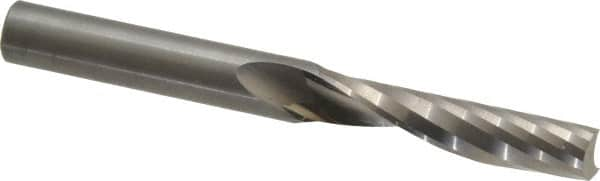 Onsrud - 3/8" Cutting Diam x 1-5/8" Length of Cut, 1 Flute, Upcut Spiral Router Bit - Uncoated, Right Hand Cut, Solid Carbide, 3-1/2" OAL x 3/8" Shank Diam, Single Edge, 21° Helix Angle - Caliber Tooling