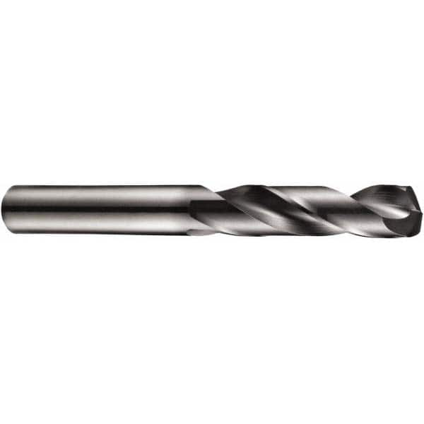 Screw Machine Length Drill Bit: 0.1575″ Dia, 140 °, Solid Carbide TiAlN Finish, Right Hand Cut, Spiral Flute, Straight-Cylindrical Shank, Series R457